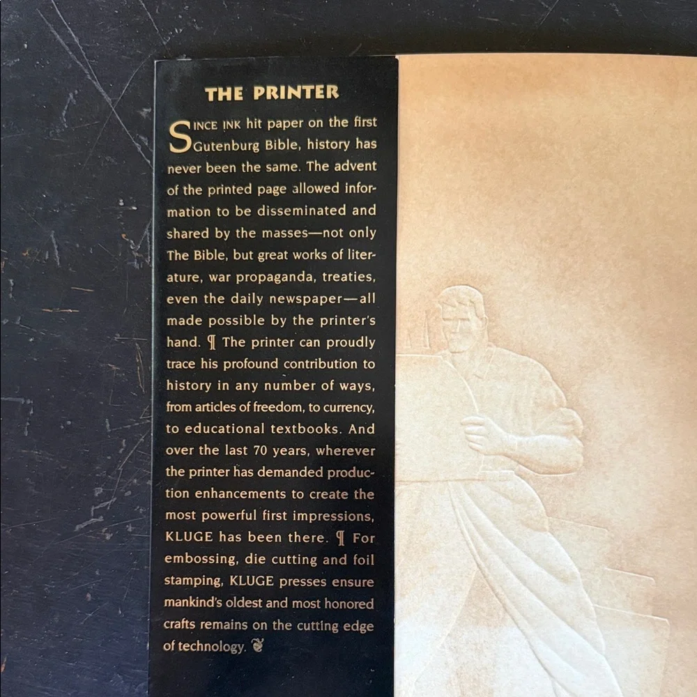 Brandtjen & Kludge, Inc. Vintage stamped fold 3D The Printer folder eyecatching